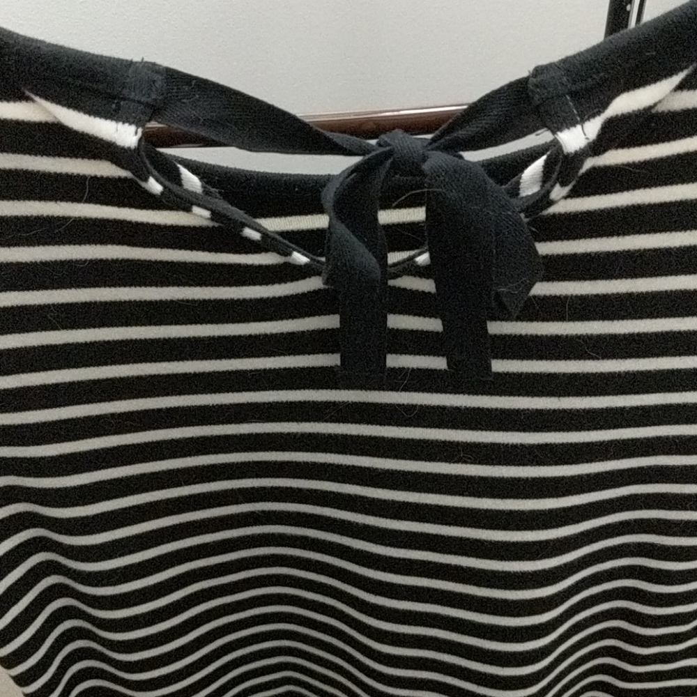 Talbots Black and white striped short sleeve dress - Picture 6 of 6